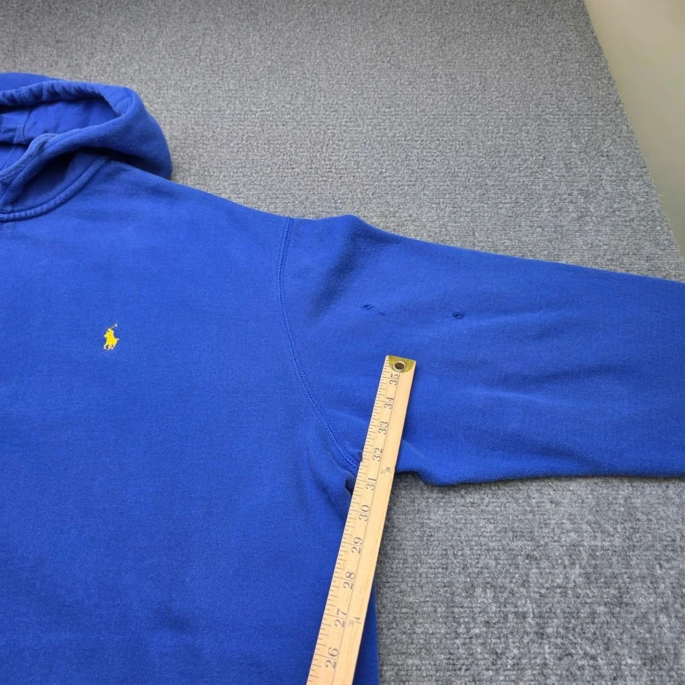 Polo Ralph Lauren Mens 4XLT Tall Blue Henley Button Hoodie Sweatshirt Pony Logo